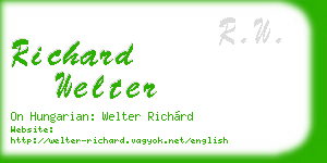 richard welter business card