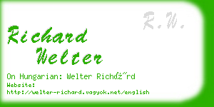 richard welter business card